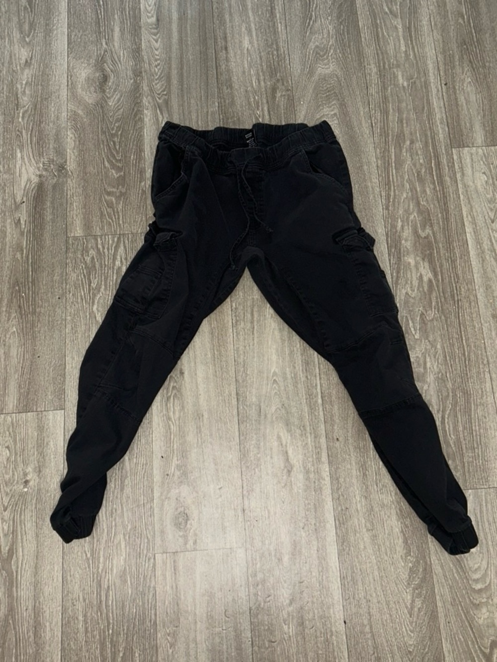 Ring of Fire Black Cargo Sweatpants with Drawstring